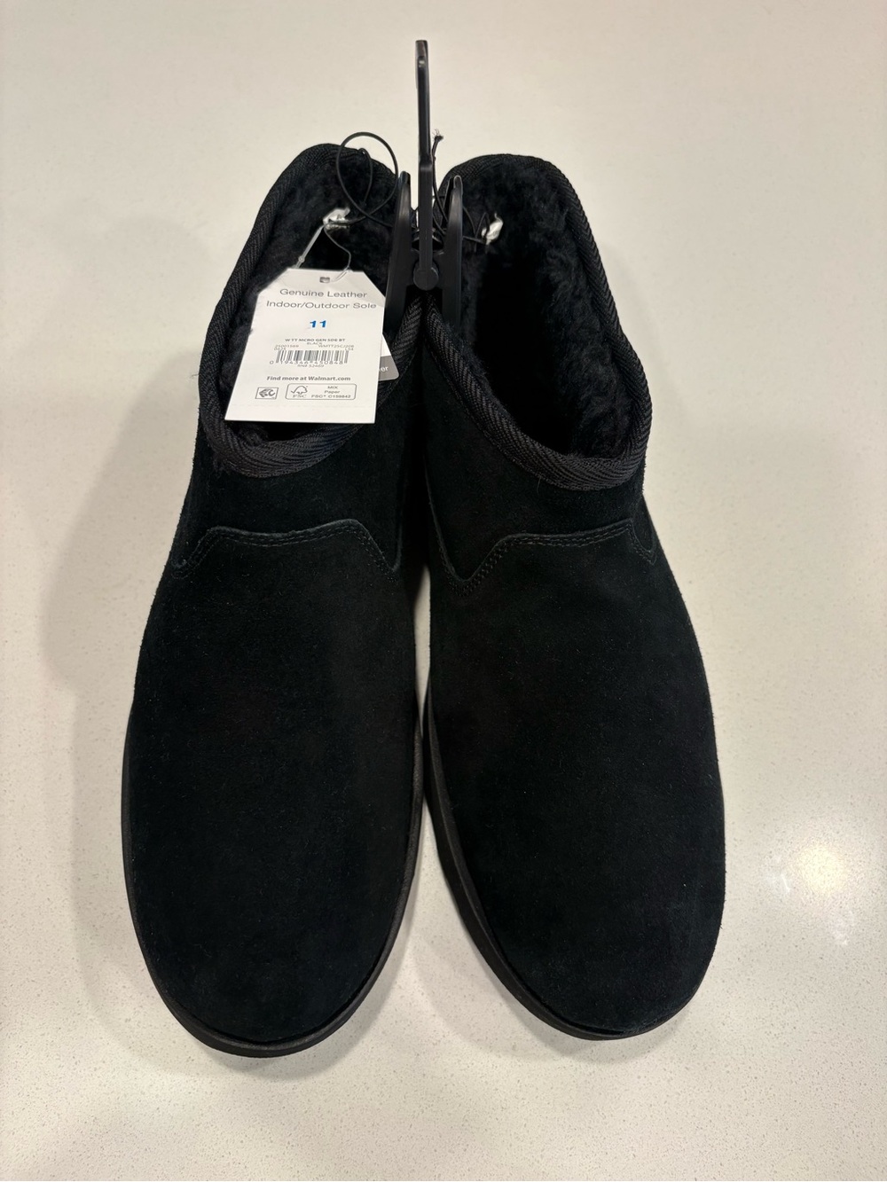 Time and Tru Black Suede Ankle Booties